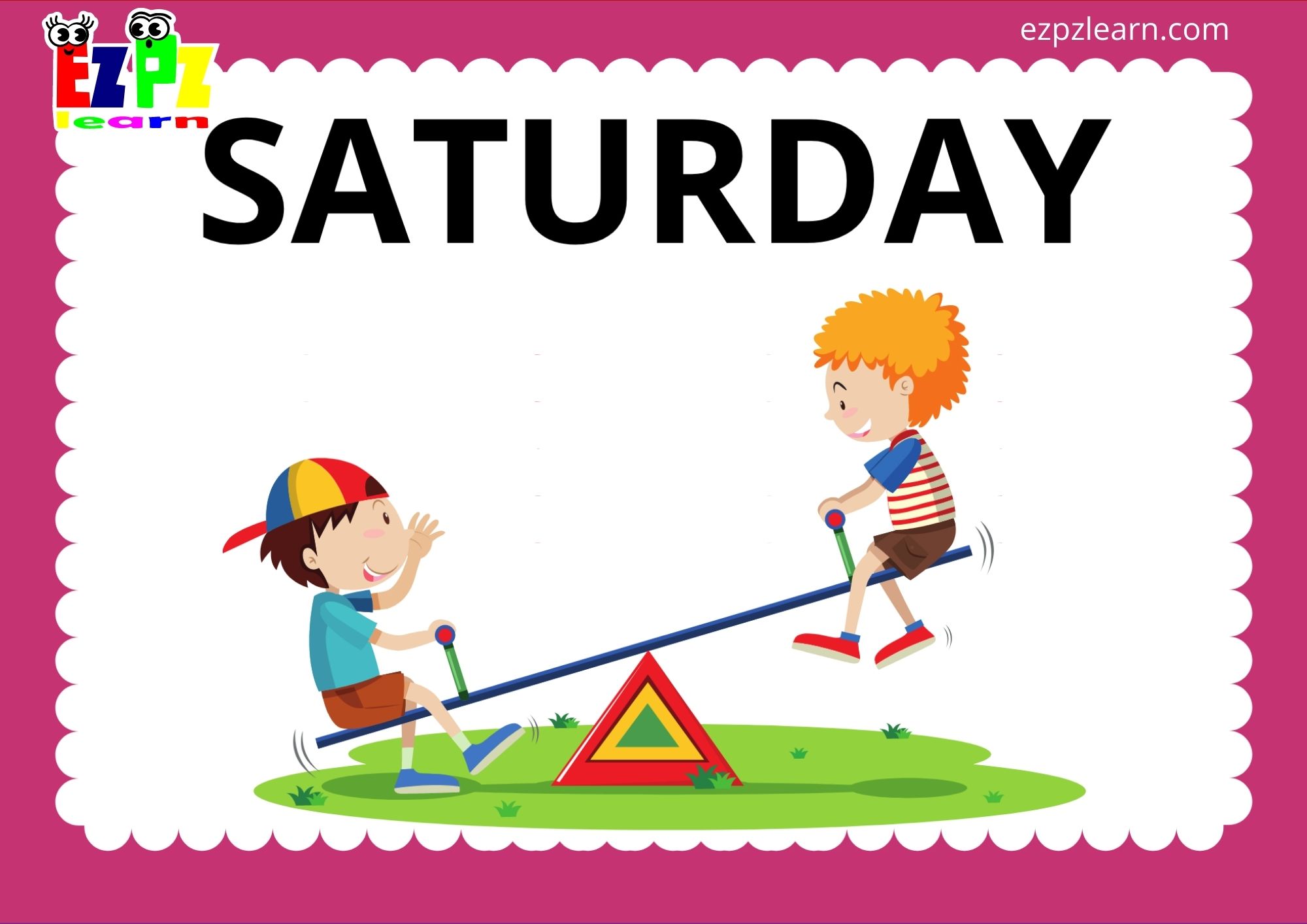 Days Of The Week View Online Or Free PDF Download Ezpzlearn